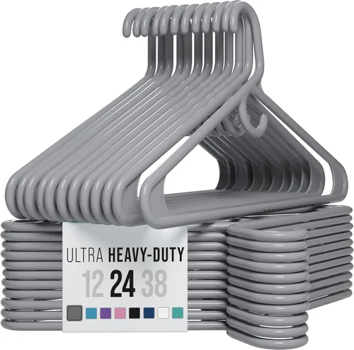 Vista 17 de NEATERIZE Perchas de ropa de plástico ultra resistentes - Aqua - Percha duradera para abrigos, trajes y ropa. Perchas De Ropa (Paquete de 12 - Aqua)