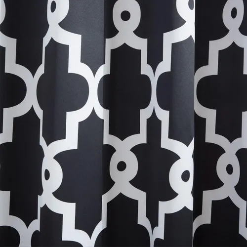 Vista 2 de Exclusive Home Ironwork - Par de paneles de cortinas opacas con ojales en la parte superior, tejido satinado, 52 x 84 pulgadas, negro