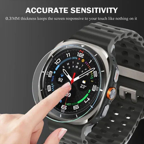 Vista 4 de DEALELE Paquete de 1 + 3 fundas compatibles con Samsung Galaxy Watch 7 Ultra (1.772 pulgadas), funda protectora de policarbonato transparente