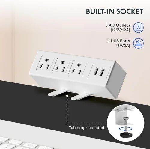 Vista 4 de FLEXISPOT EN2 Escritorio de pie de una pieza entera de 48 x 30 pulgadas con regleta eléctrica, arce Parte superior de arce + marco blanco