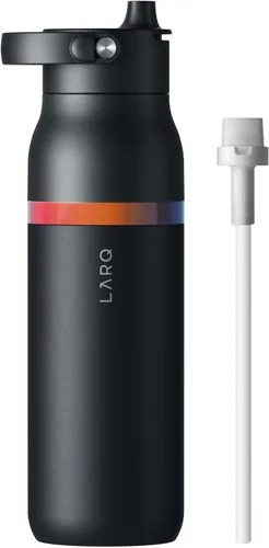 Vista 17 de LARQ Bottle Swig Top - Botella de agua de acero inoxidable aislada de 34 onzas con mango de silicona integrado, sin BPA, botella de agua Negro