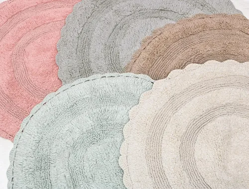 Vista 8 de The Home Talk Tapete de baño de algodón de alta calidad, antideslizante, extra absorbente, para spa, ducha, bañera, sala de estar, cálido, suave