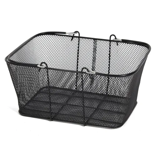 Vista 6 de SSWBasics Cestas de compras de metal negro con soporte y letrero – Juego de 12 – Dimensiones de la cesta 17 pulgadas de ancho x 12 pulgadas