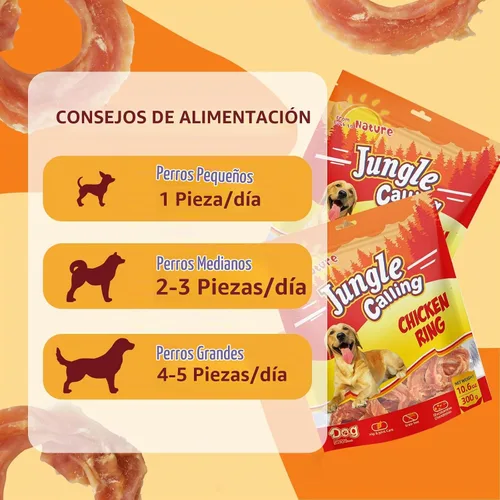 Vista 8 de Jungle Calling - Anillos de pollo con glucosamina, soporte para cadera y articulaciones