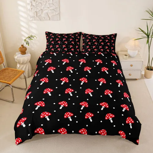 Vista 29 de Feelyou Juego de ropa de cama con patrón de sushi, funda de edredón de estilo japonés para niños, niñas, adolescentes, funda de edredón con temática