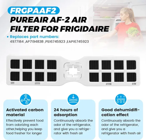 Vista 4 de Paquete de 3 filtros de aire frgpaaf2 Pure Air AF-2 RAF-2 para frigi-daire FRFC2323AS FRFC232LAF FRFC233LAF FRFG2323AF FRFN2823AS -Reemplaza 4977184