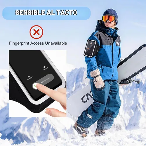 Vista 5 de PEDVSTY Brazalete para correr con funda para auriculares y ranura para Negro