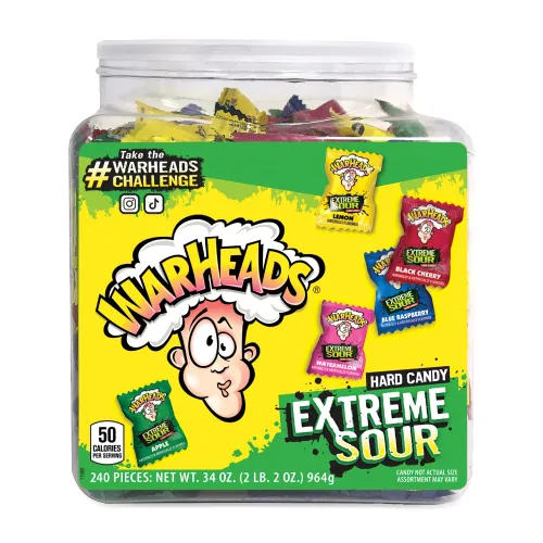 Vista 9 de WARHEADS - Extreme Sour Hard Candy - Sabores de manzana agria, cereza negra, frambuesa azul, limón y sandía - Bolsas de 1 onza - Paquete de 12