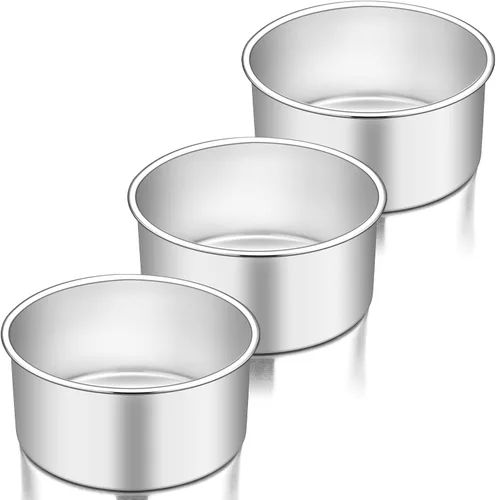 Vista 9 de TeamFar Molde para pasteles de 6 pulgadas, 6 "x 3" de acero inoxidable
