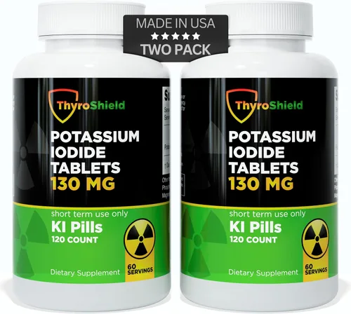 Vista 9 de Tabletas de yoduro de potasio 130 mg 120ct KI Tablets - Protección contra la Radiación Nuclear - Píldoras de yodo de potasio - YODO Naciente - KI