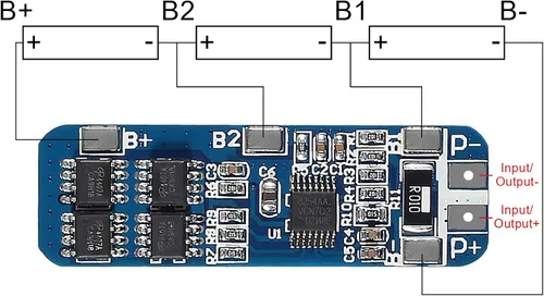 Vista 3 de Alinan 8pcs 3S 12V 10A 18650 BMS Cargador de Batería de Litio Placa de Protección 10.8V 11.1V 12.6V