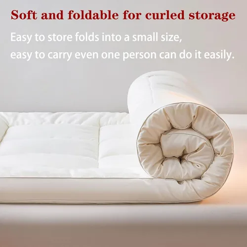 Vista 4 de Japanese Futon Mattress - Universal Breathable Thicken Sleeping Mat for Floor, Foldable Guest Bed, Dorm Room, Camping,Grey3cm-90 * 190cm/35.4 *