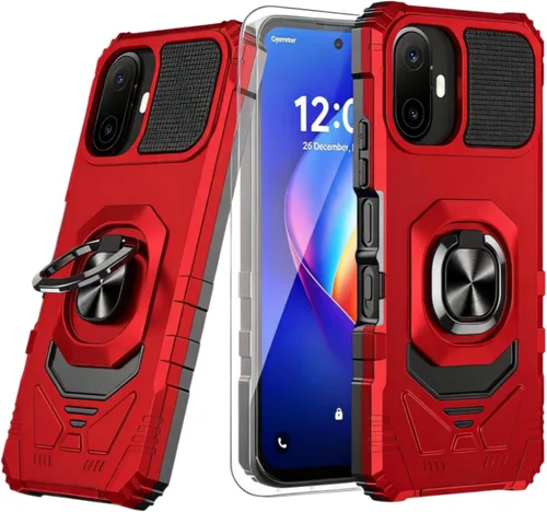 Vista 11 de Funda para TCL Nxtpaper 70 Pro 5G con protector de pantalla y soporte de anillo magnético