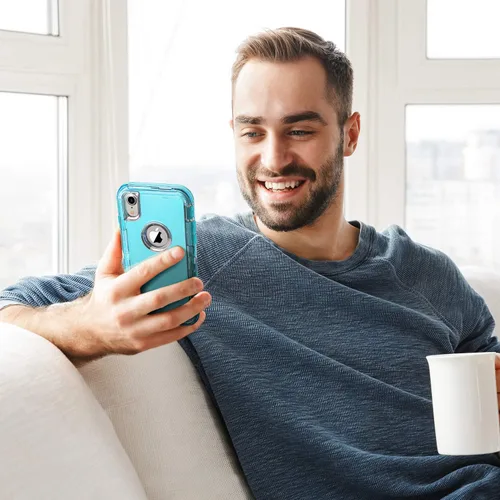 Vista 7 de ORIbox - Funda compatible con iPhone XR, resistente a los golpes, anticaídas, transparente