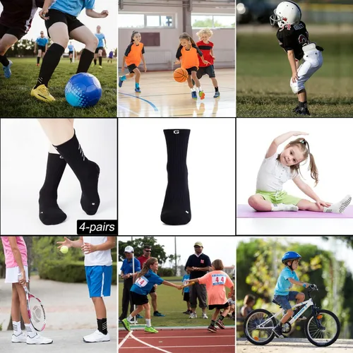 Vista 7 de GOGOGOAL Calcetines deportivos antideslizantes para niños, jóvenes, niños, niñas, antideslizantes, calcetines deportivos para fútbol, baloncesto