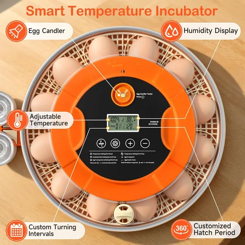 Vista 3 de 18 incubadoras de huevos para incubar huevos, incubadora automática de giro de huevos y control de humedad para eclosionar pollo, pato, codorniz
