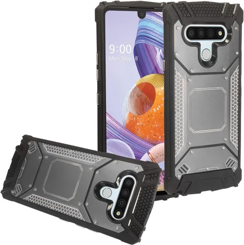 Vista 18 de Para LG Stylo 6 LM-Q730 (2020) - Funda híbrida con soporte de anillo - RS2 Negro
