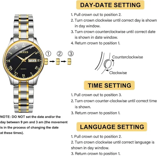 Vista 6 de OLEVS Reloj de lujo de acero inoxidable para mujer reloj de pulsera pequeño con fecha de día reloj analógico clásico de cuarzo para mujer pulsera