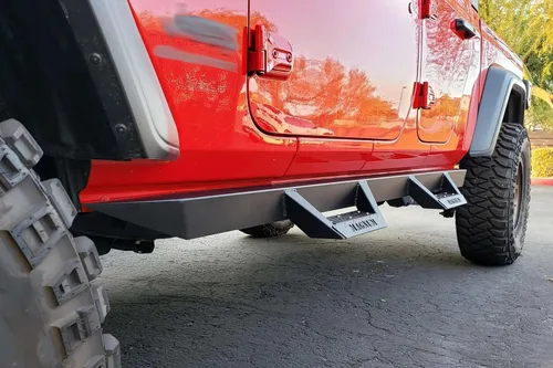 Vista 3 de Raptor Series Magnum RT Drop Steps - Estribos negros para Gladiator 2020-2023