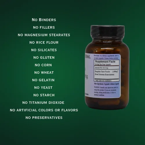 Vista 4 de Barlowe's Herbal Elixirs Bangalala (Eriosema Kraussianum) Cápsulas en polvo 400 mg por cápsula Hierba de vitalidad masculina sudafricana 60