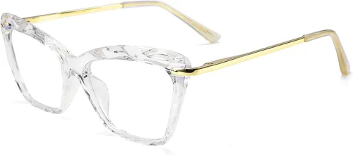 Vista 7 de FEISEDY Gafas de ojo de gato Marco Lentes transparentes Gafas ligeras para mujer B2440 Negro