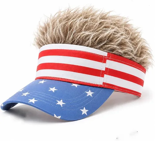 Vista 8 de Gorra con visera para hombre con cabello falso, gorra con cabello para hombres, divertidas gorras con pico, gorras de béisbol con cabello, gorras