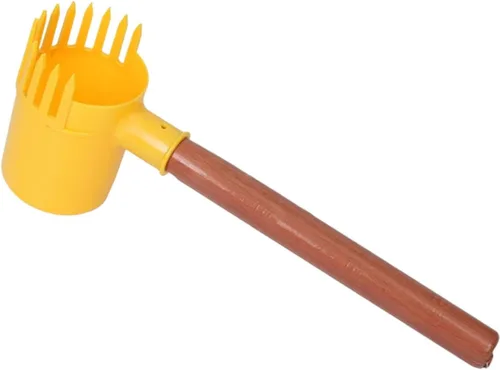 Vista 3 de Herramienta para recoger frutas para dátiles, nueces, castañas, cosechadora de frutas portátil ligera con mango de madera de 15.16 pulgadas