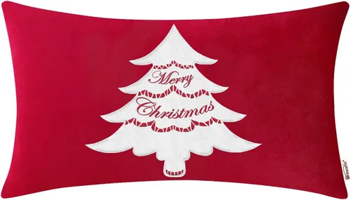Vista 50 de BRAWARM Christmas Reindeer Pillow Cover 18x18 Black Velvet Embroidered Reno negro