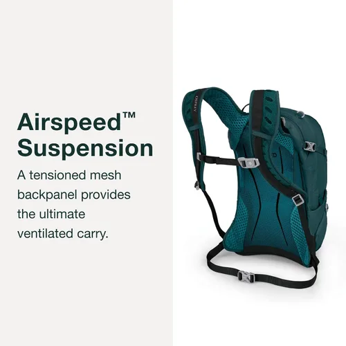 Vista 4 de Osprey Sylva 12L Mochila de ciclismo para mujer con depósito hidráulico, verde Baikal