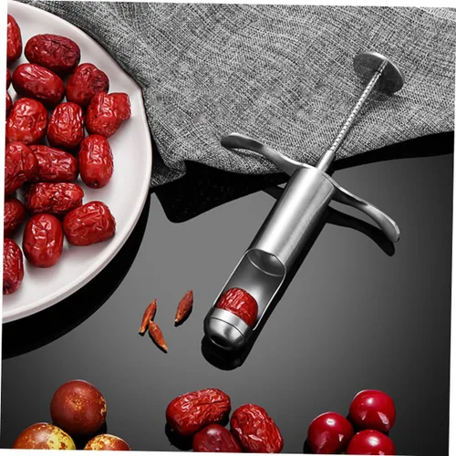 Vista 9 de DECHOUS 2 piezas Corer Veggie Drill Lovely Kitchen Tool Red Date Pitter Jujube Pit Press Core Remover Olive Pitter Piña Calabaza Gadget de cocina