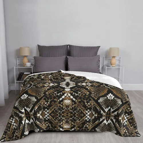 Vista 5 de Manta cómoda para cama, sofá, mantas de franela para todas las estaciones y mantas compatibles con piel de serpiente fresca, mantas de microfibra