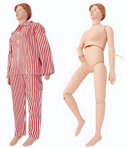 Vista 2 de Maniquí de entrenamiento de habilidades de enfermería, cuidado del paciente, tamaño real, 67 pulgadas, maniquí de cuerpo completo para enfermería
