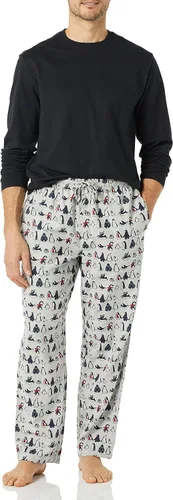 Vista 3 de Tienda Essentials Conjunto de pijama de franela para hombre (disponible en tallas grandes y altas)