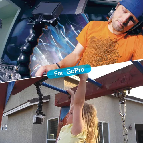 Vista 7 de Jaws soporte flexible con pinza, con cuello de cisne adaptable para cámaras Gopro Hero 5, 4, Session, 3+, 3, 2, 1 Para Go Pro Hero 13 12 11 10 9 8