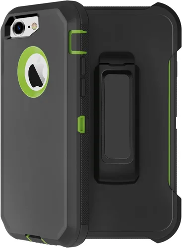 Vista 18 de Funda para iPhone 8 y iPhone 7, resistente, con función atril, protector de pantalla integrado, 4 en 1, fuerte y resistente a prueba de golpes