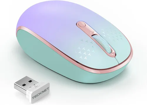 Vista 21 de Tecknet Mouse inalámbrico, mouse silencioso de 2.4 GHz con receptor USB, 4 botones, portátil, inalámbrico, para Chromebook, laptop, computadora Negro