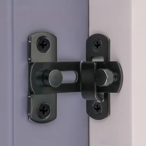 Vista 7 de Cerradura de puerta de granero (paquete de 2 con juego de tornillos) – Cerradura de puerta deslizante – Cerradura de puerta de seguridad