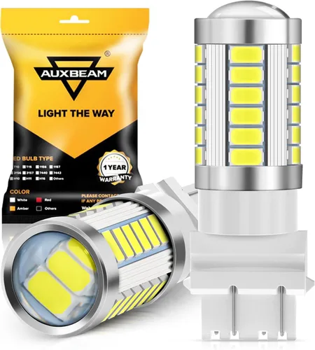 Vista 9 de Auxbeam 3157 - Bombillas LED amarillas ámbar, súper brillantes 3156 3057 4157 3457 4057 4114, bombillas de reemplazo para intermitentes delanteros