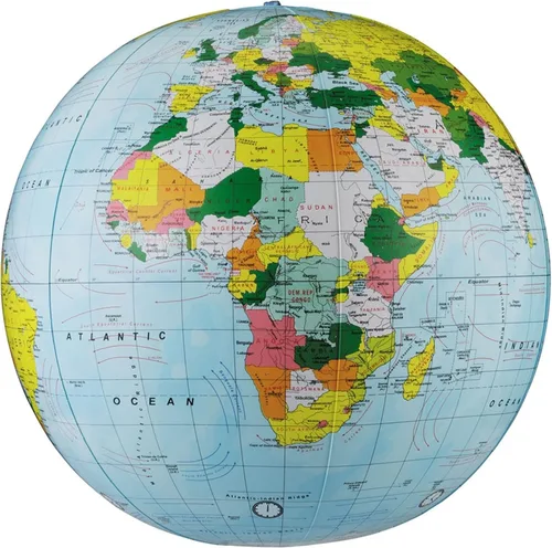 Vista 3 de Replogle Globo político inflable, océano azul claro, 16 pulgadas de diámetro