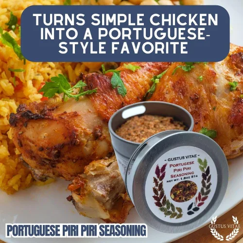 Vista 4 de Condimento portugués Piri Piri Fire Todo natural Sin OMG 1.8 oz (51 g) Mezcla de especias gourmet Lote pequeño Masaje artesanal