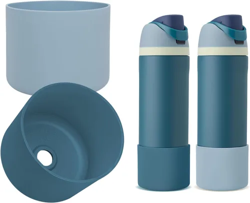 Vista 36 de 2 botas de silicona compatibles con Owala FreeSip de 24 onzas, funda protectora superior para botella de agua, reducción de ruido, cubierta inferior
