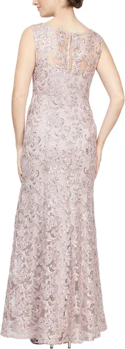 Vista 2 de Alex Evenings Vestido largo sin mangas con chal para mujer