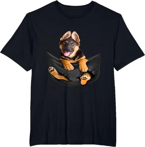 Vista 75 de Dog Lovers Gifts - Camiseta divertida con cara de perro con bolsillo, Negro, S