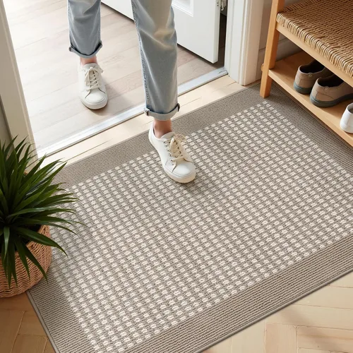 Vista 54 de Ileading Tapete para puerta de interior de 24 x 36 pulgadas, absorbente para perros, tapete de bajo perfil para entrada pequeño con respaldo de goma