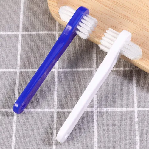 Vista 5 de Healifty Cepillo de dientes de doble cara para dentaduras postizas con cerdas dobles para una limpieza efectiva, cepillo de dientes manual compacto
