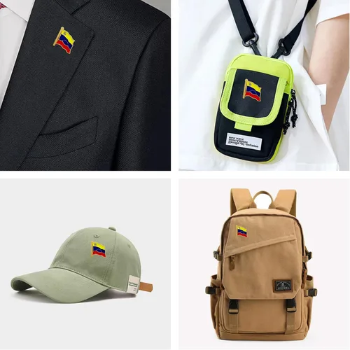 Vista 7 de HSQCEZ Paquete de 4 pines de solapa con bandera de Venezuela, banderas venezolanas, sombrero, mochilas, decoración de traje y regalos patrióticos