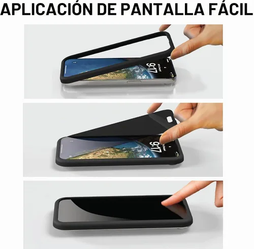 Vista 7 de DEWALT Paquete de 2 protectores de pantalla de privacidad resistentes para iPhone 13 Pro Max/14 Plus, protección de sensor, compatible con isla