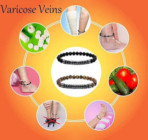 Vista 6 de INENIMARTJ Tobillera de obsidiana negra antihinchazón, terapia magnética, pulsera de tobillo de obsidiana negra para mujeres y hombres, pulsera