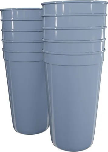 Vista 32 de PartyPrints Paquete de 100 vasos de plástico en blanco reutilizables de 10 a 12 onzas, vasos de estadio a granel, sin BPA, aptos para lavavajillas