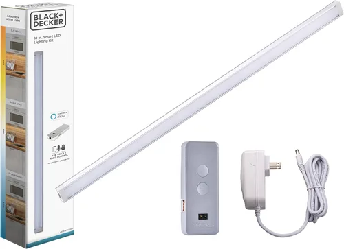 Vista 5 de BLACK+DECKER - Compatible con el kit de iluminación Alexa Smart para debajo del gabinete, LED ajustables, barra de 18 pulgadas, blanco, certificado